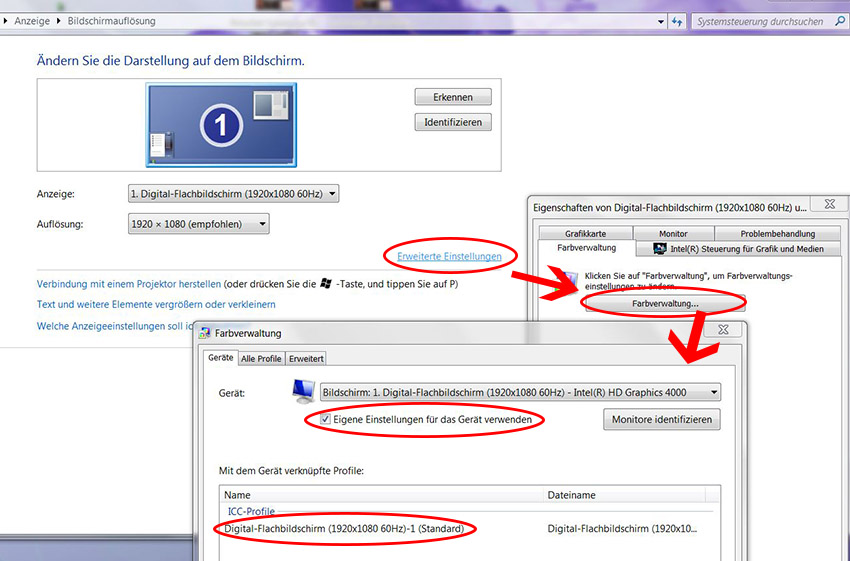 Win7-Farbverwaltung